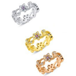 Floral eternity Platinum ring