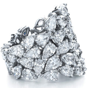 14k White Gold Per Shape Prong Setting Wedding Anniversary Band