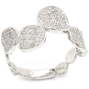 14 K White Gold Round Cut Diamonds Cluster Anniversary Band
