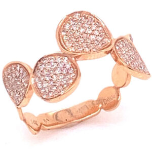 14k Rose Gold Round Cut Diamonds Cluster Diamond Anniversary Band