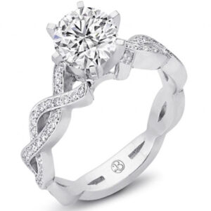 14k petit Infinity Twisted 6-Prong Engagement Ring