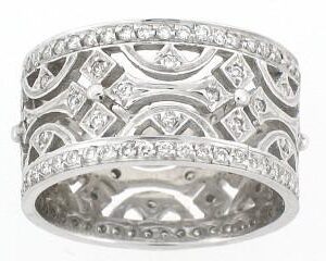 14K Bali Design Pavè set round brilliant diamonds Band