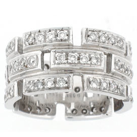 18k White Gold Round Cut Diamonds Anniversary Band