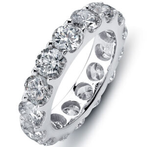14k White Gold Round Cut Diamonds Eternity Band